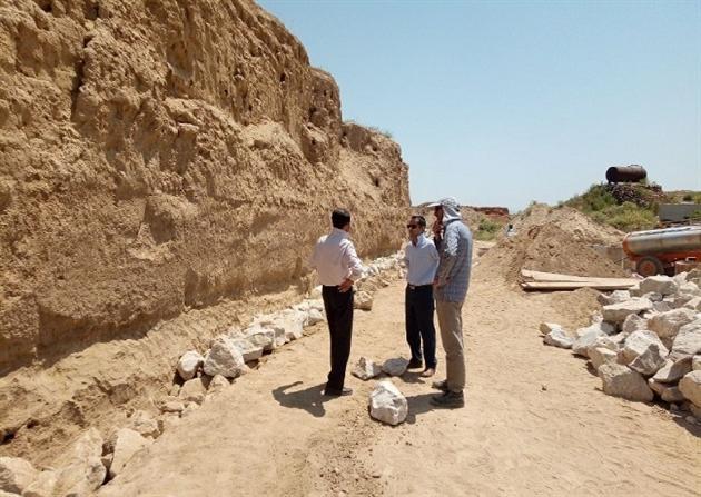 ساخت دیوار حفاظتی در محوطه تاریخی ریوی شروع شد