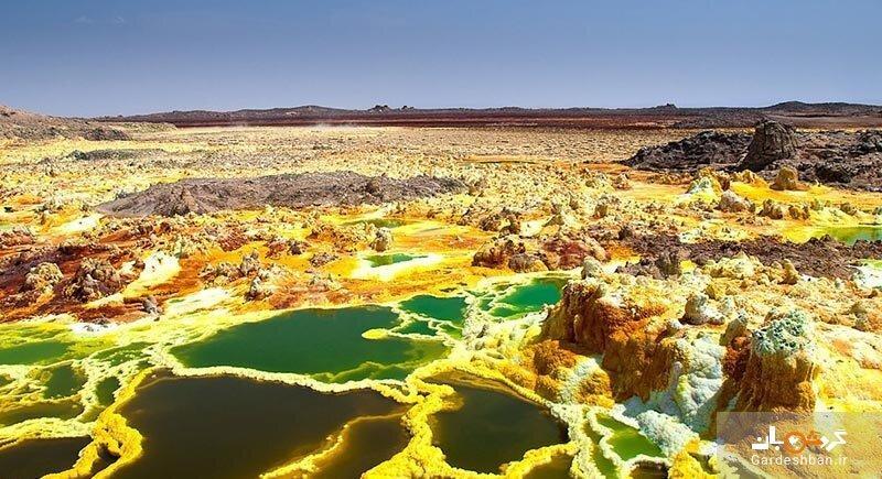 سفر به عجایب اتیوپی ، دالول؛ بیابانی آتش فشانی با بزرگترین سفر به عجایب اتیوپی ، دالول؛ بیابانی آتش فشانی با بزرگترین حفره های آب گرم جهان