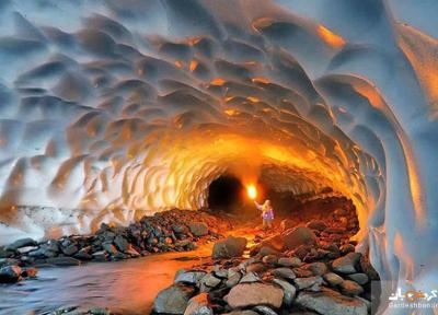 تونل برفی ازنا از پرطرفدارترین جاذبه های لرستان، عکس