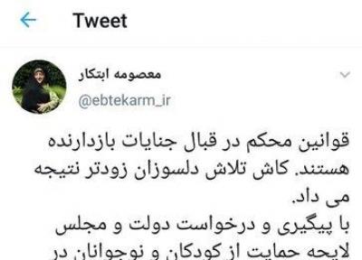 واکنش ابتکار به خبر قتل دختر نوجوان گیلانی