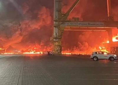 انفجار مهیب در در بندر جبل علی دبی