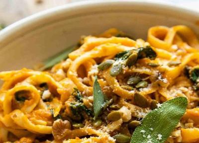 طرز تهیه پاستا کدو حلوایی ، چیکار کنم سس پاستا کرمی و غلیظ بشه؟